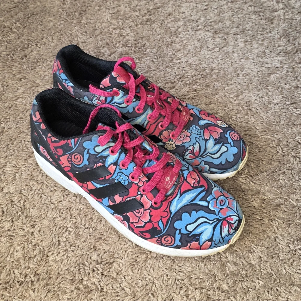 Adidas Originals ZX Flux Bold Pink Floral Women's Size 10/Men's 8.5